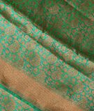 Bluish Green Banaras Silk Saree T3090681