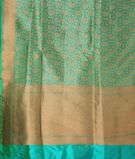 Bluish Green Banaras Silk Saree T3090684