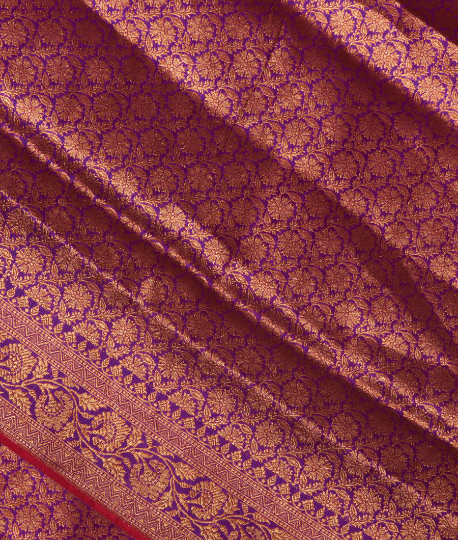 Violet Banaras Silk Saree T309087-image