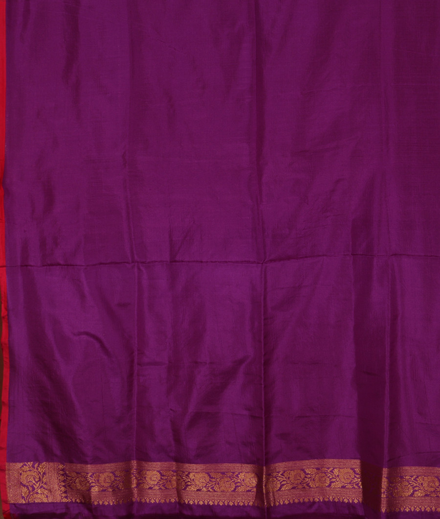 Violet Banaras Silk Saree T3090873