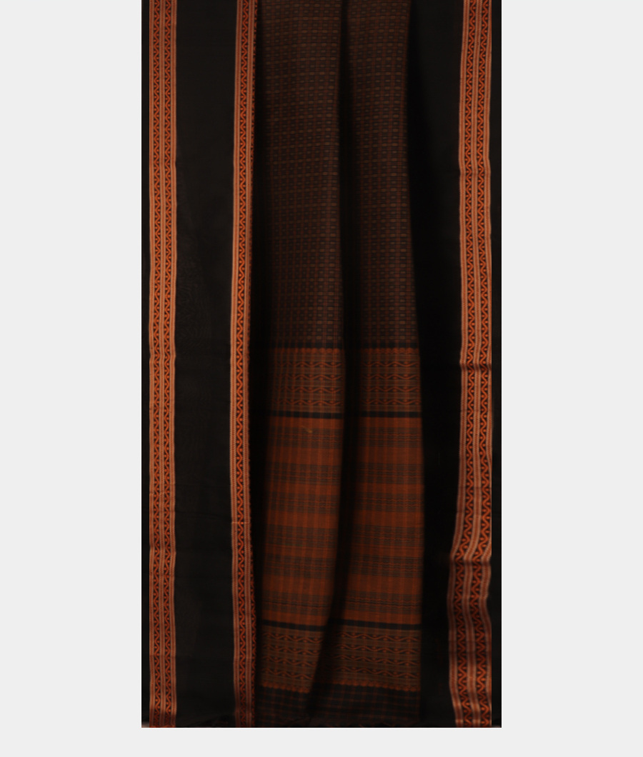 Black Silk Cotton Saree T2382392