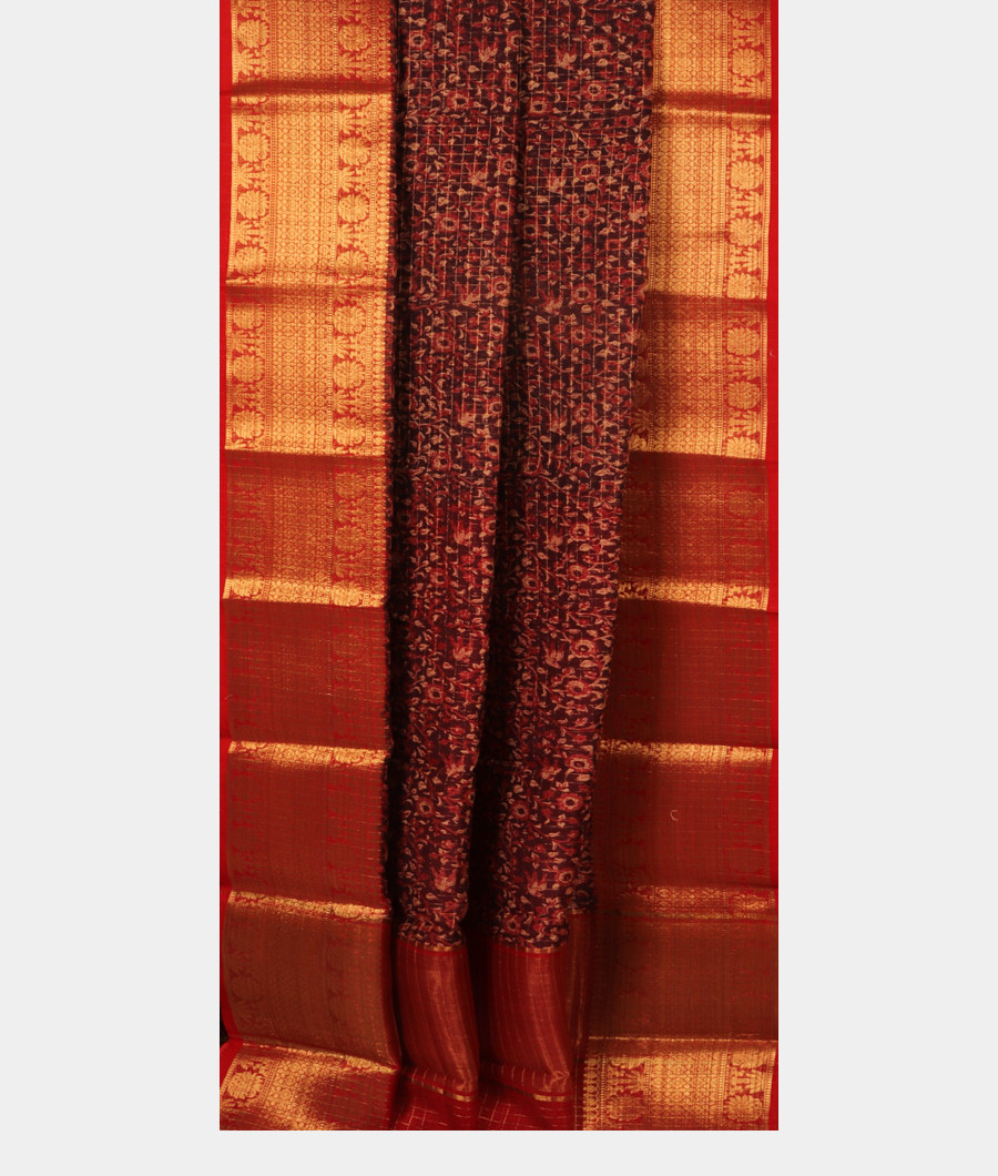 Purple Soft Printed Cotton Saree T2955392