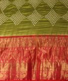 Green Bandhani Kanjivaram Silk Saree T2609034