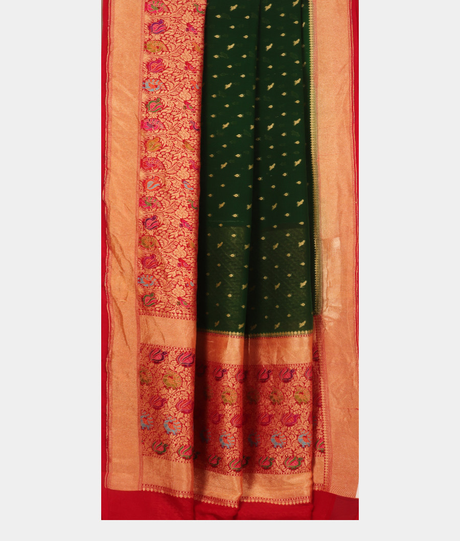 Green Banaras Georgette Silk Saree T2669902