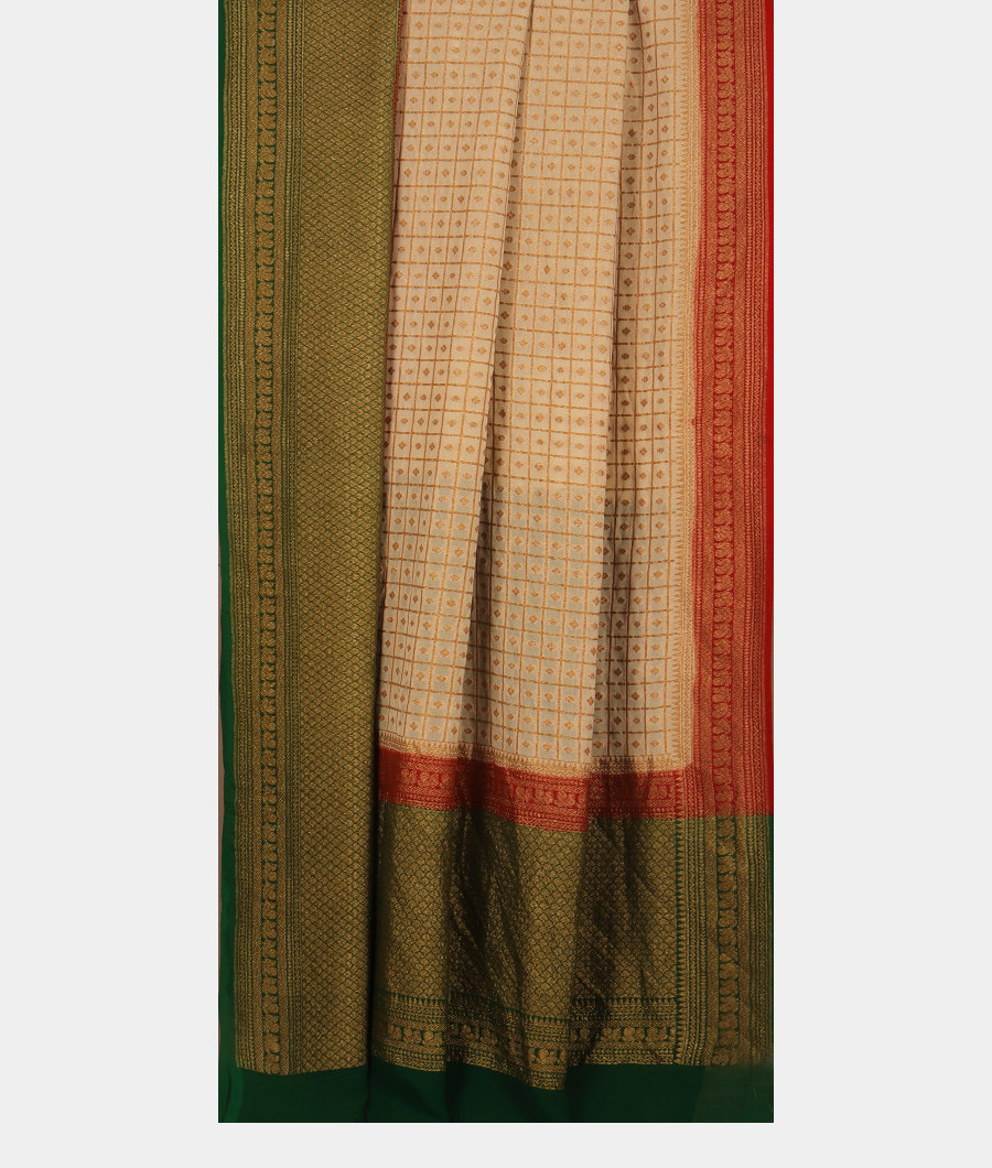 Off-White Banaras Georgette Silk Saree T3020012