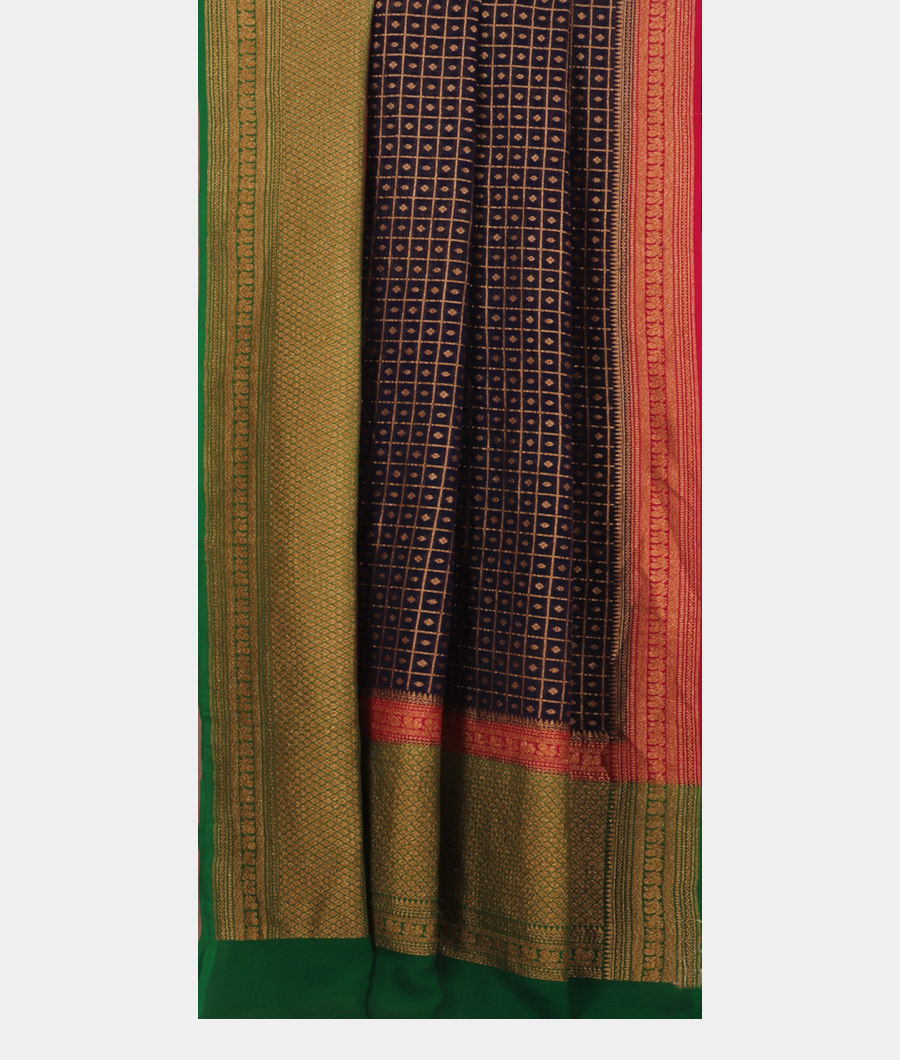 Blue Banaras Georgette Silk Saree T3019972