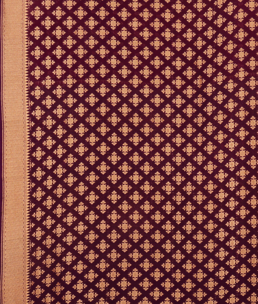 Magenta Banaras Georgette Silk Saree T2670043