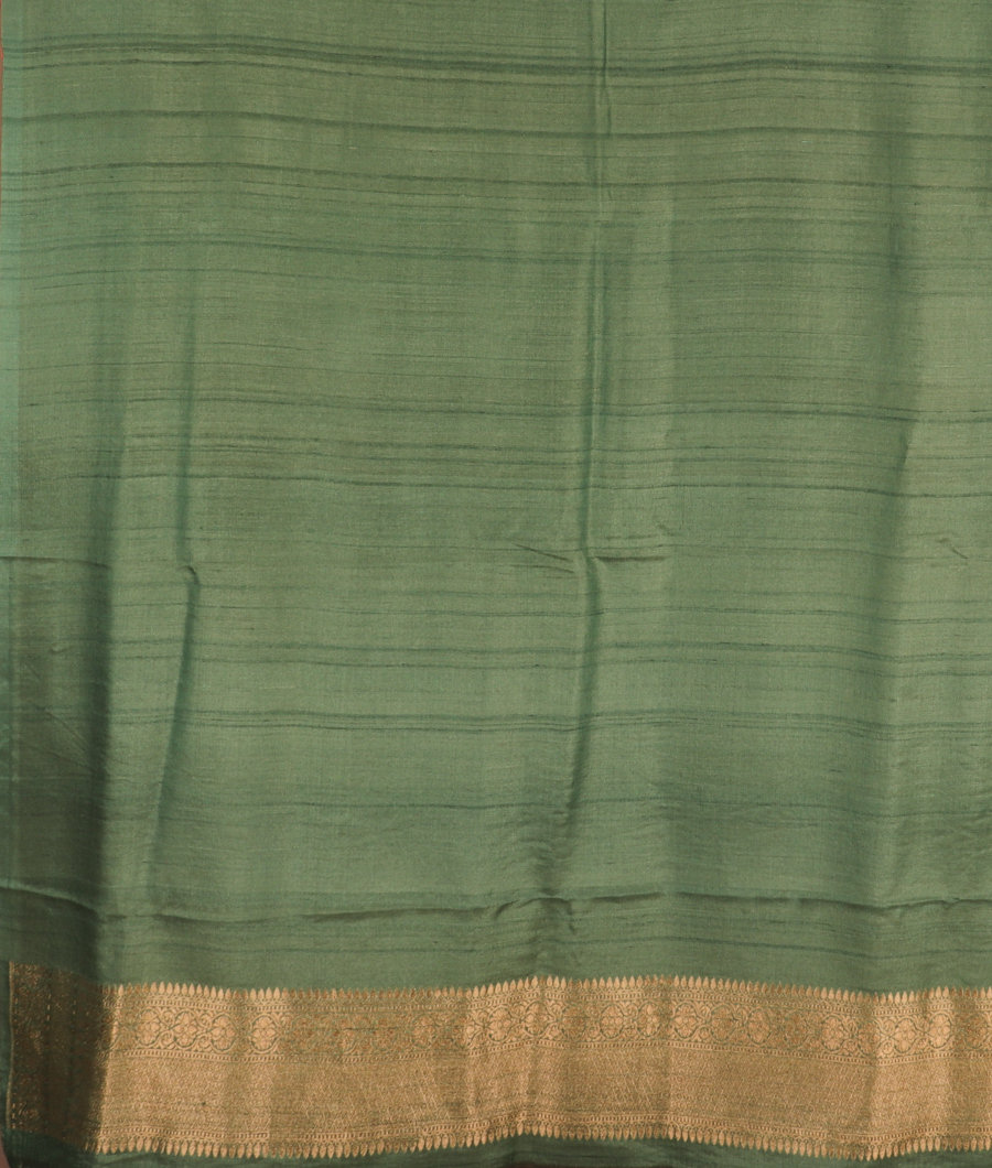 Rust Tussar Georgette Silk Saree T3008253