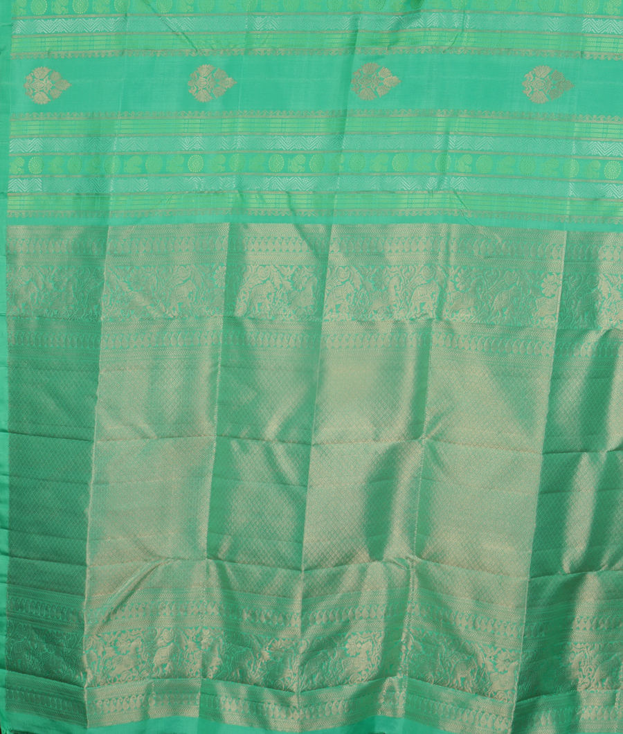 Green Handwoven Kanjivaram Silk Saree T3096324