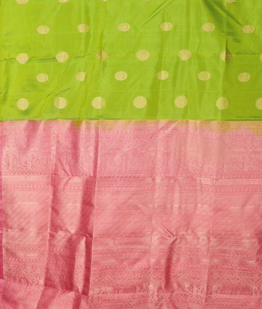 Green Handwoven Kanjivaram Silk Saree T3096114