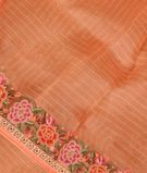 Peach Organza Embroidery Saree T2896061