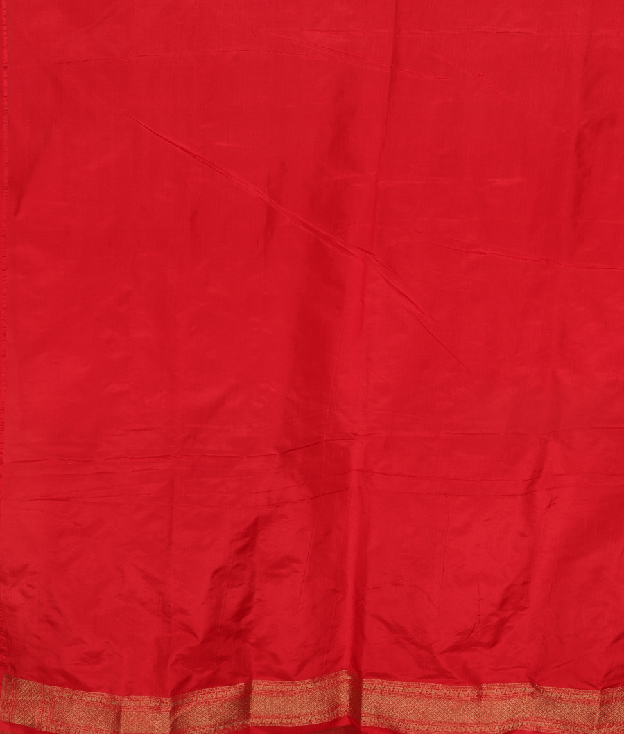 Pinkish Orange Banaras Silk Saree T3004993