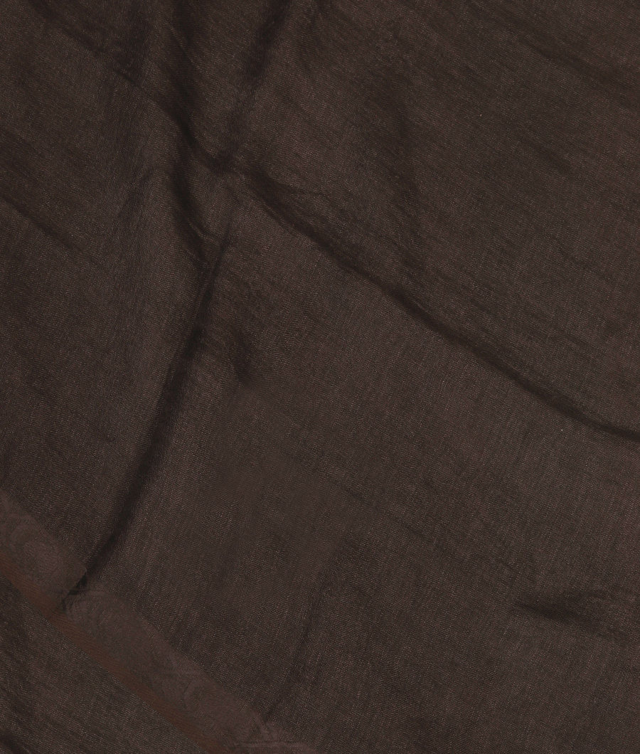 Black Handwoven Linen Saree T267568-image