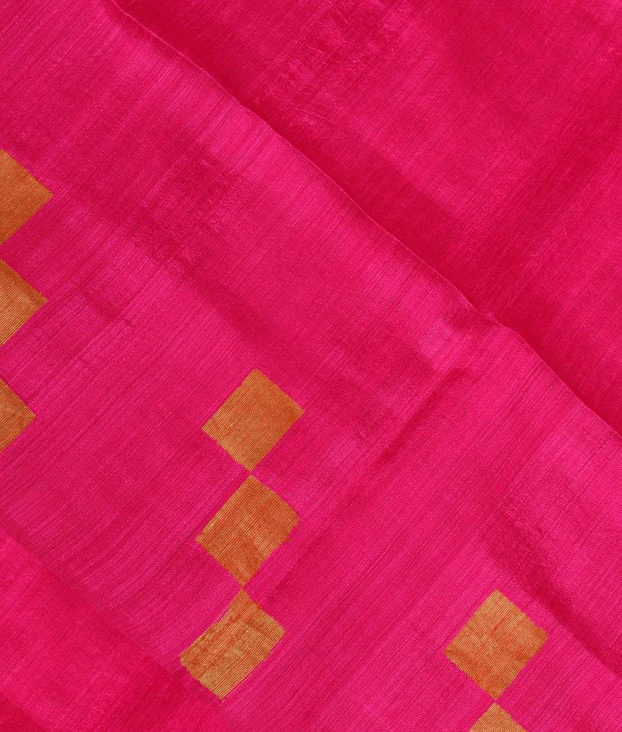 Pink Handwoven Tussar Saree T300183-image