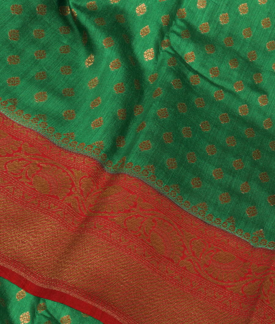 Green Banaras Tussar Saree T299163-image