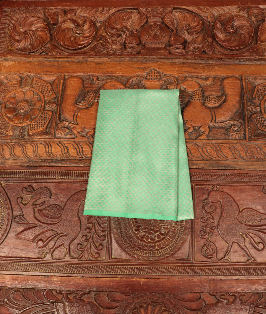 Bluish Green Handwoven Kanjivaram Silk Blouse T38-image