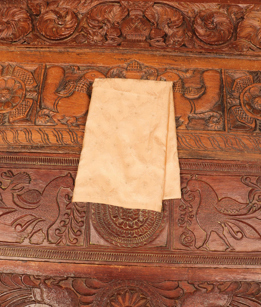 Cream Handwoven Kanjivaram Silk Blouse T35-image