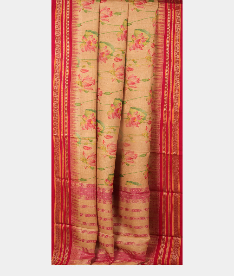Beige Vidarbha Tussar Saree T3095322