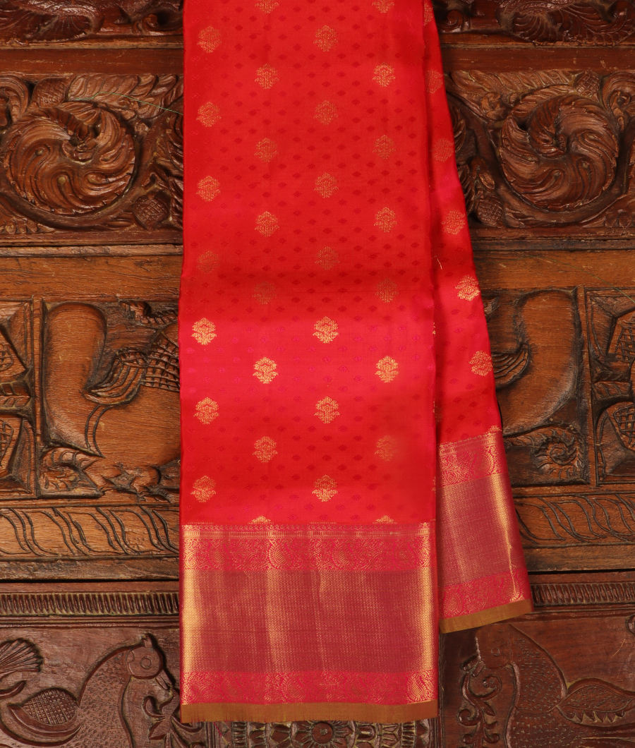 Pinkish Red Soft Silk Saree T308186-image
