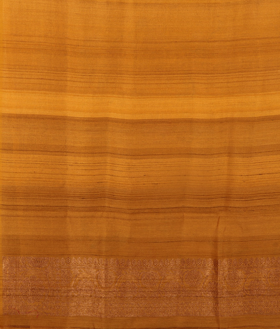 Yellow Tussar Printed Saree T3095063