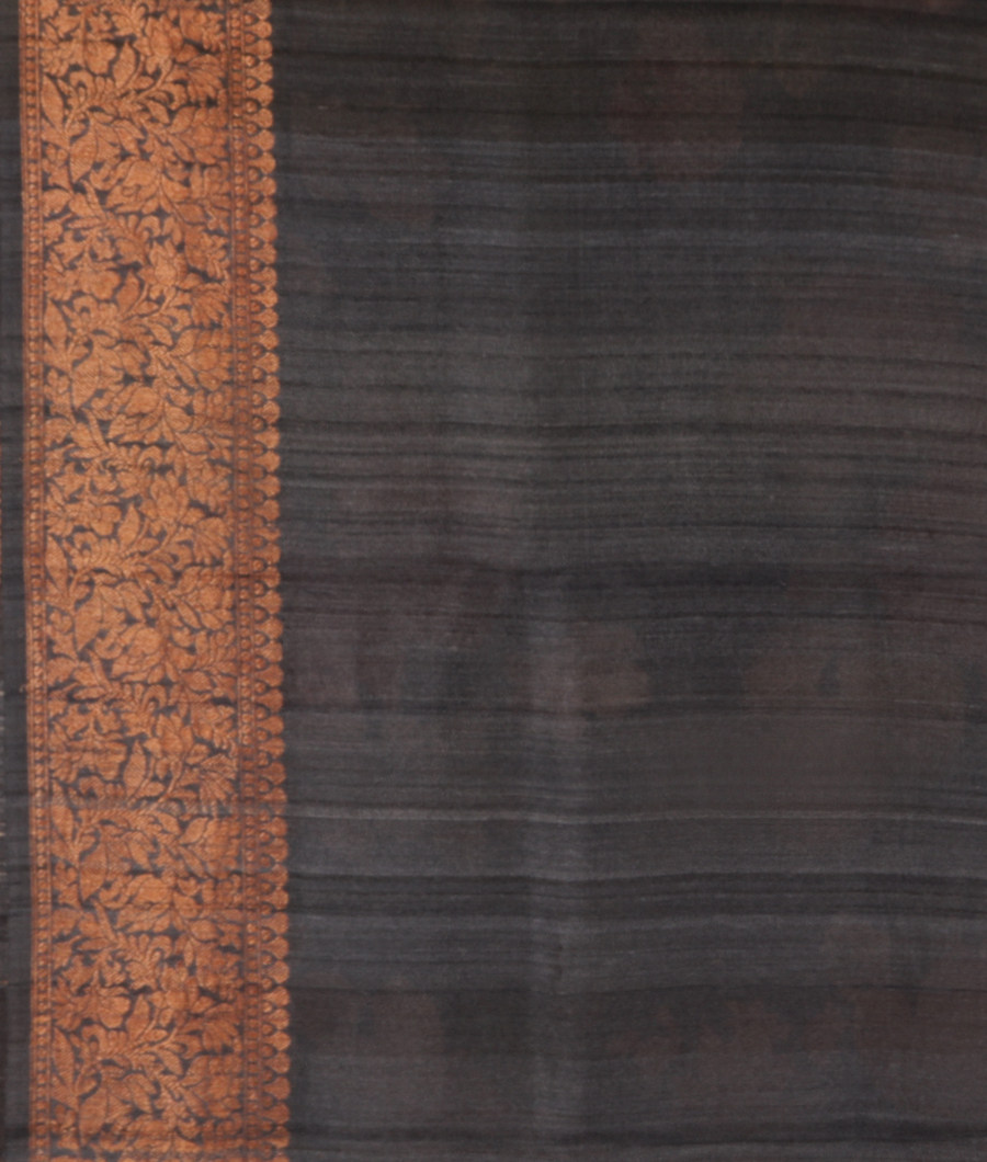 Grey Tusar Printed Saree T3095103