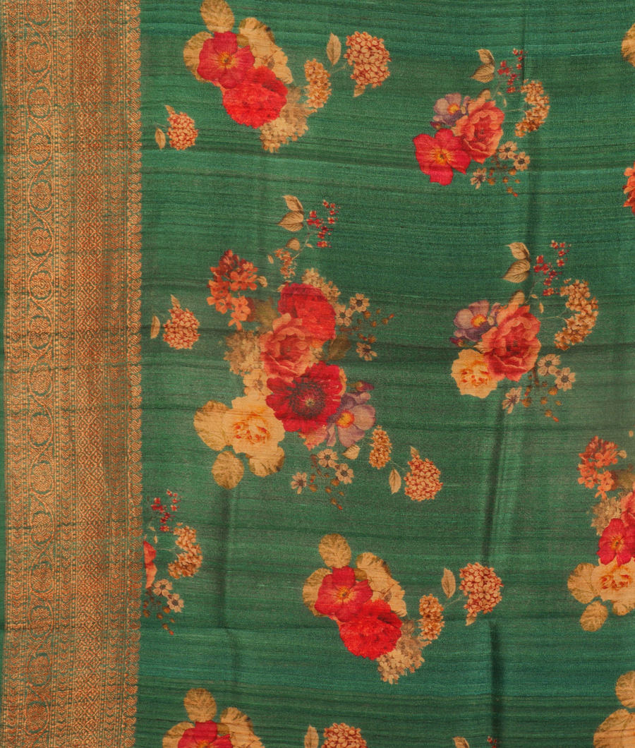 Green Tussar Saree  T3094703