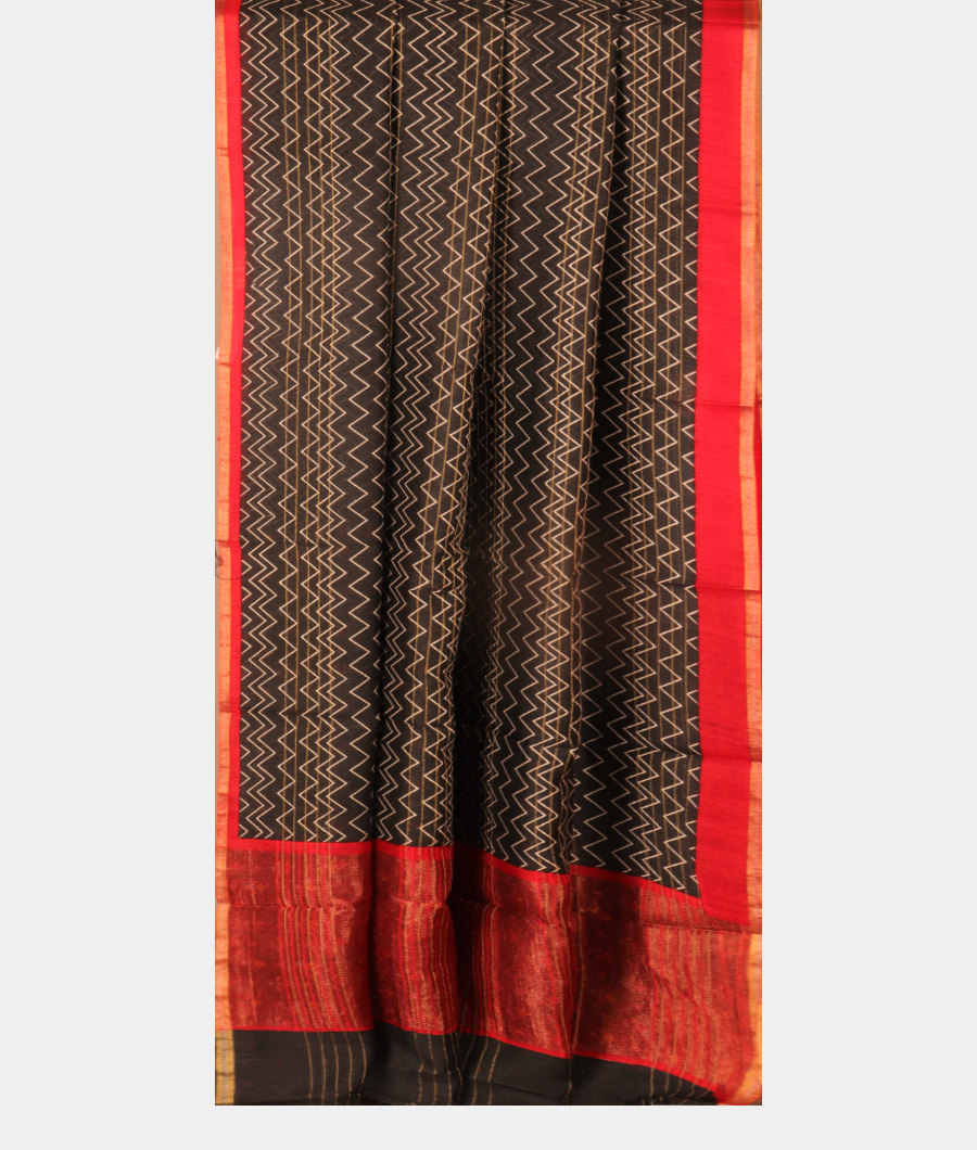 Brown Tussar Printed Saree T2711532