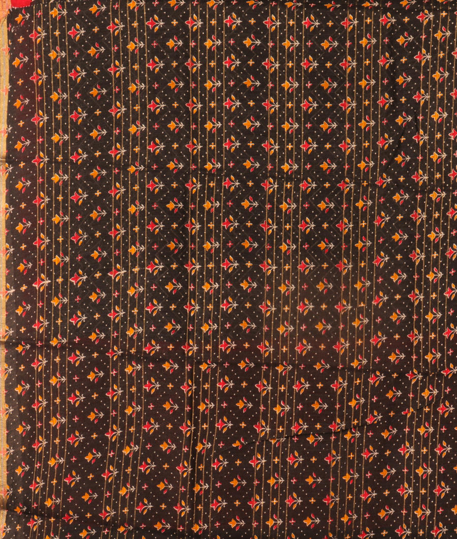 Brown Tussar Printed Saree T2711533