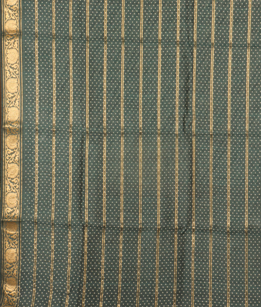 Blue Tussar Printed Saree T2986543