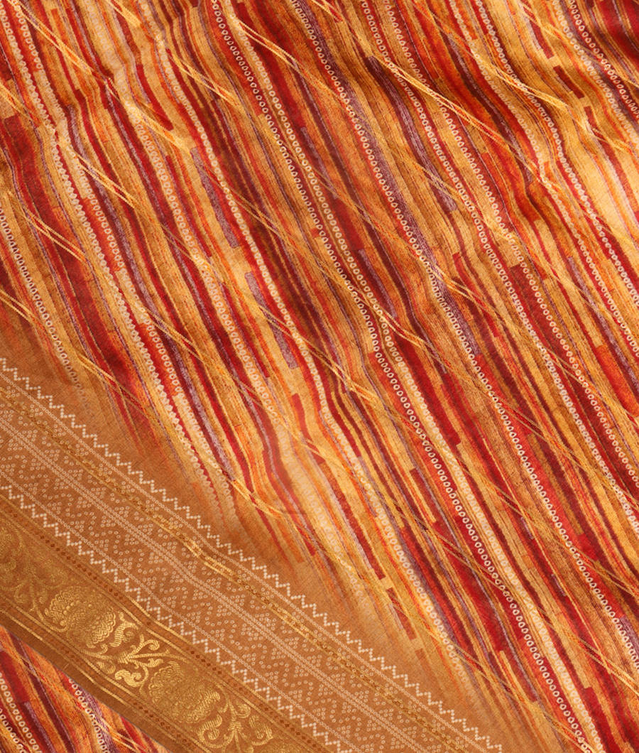 Beige Tussar Printed Saree T298660-image