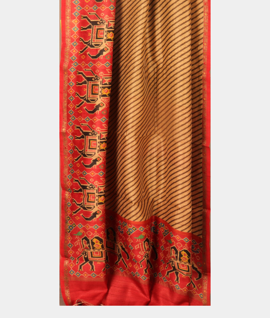 Beige Tussar Printed Saree T3098565