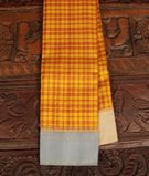 Yellow and Brown Handwoven Kanjivaram Silk Saree T1373751