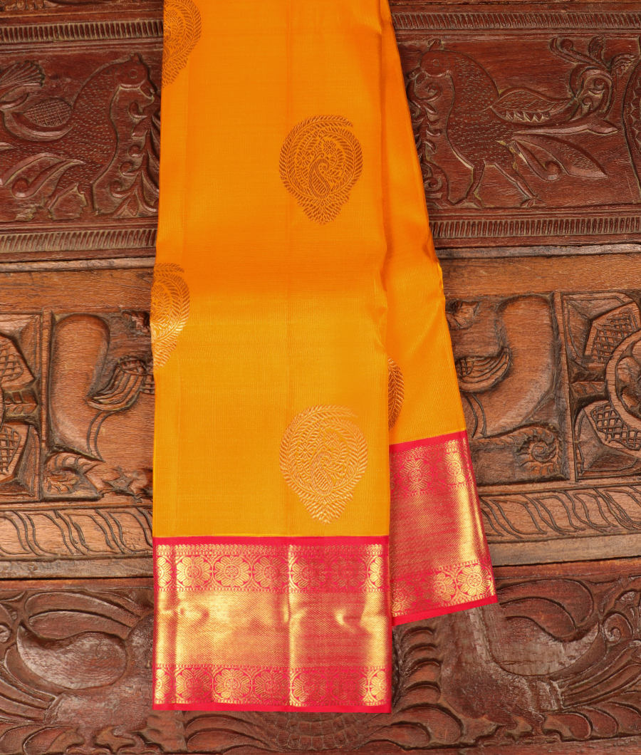 Yellow Handwoven Kanjivaram Silk Saree T307352-image