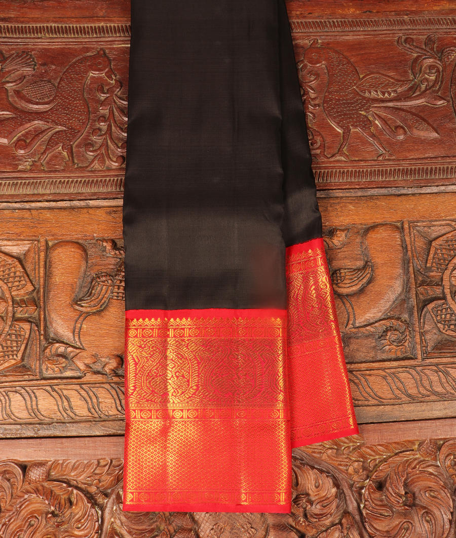 Black Handwoven Kanjivaram Silk Saree T303517-image
