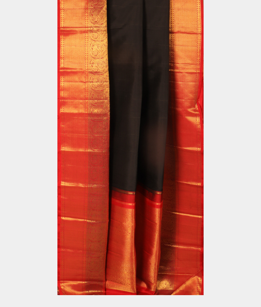 Black Handwoven Kanjivaram Silk Saree T3035172