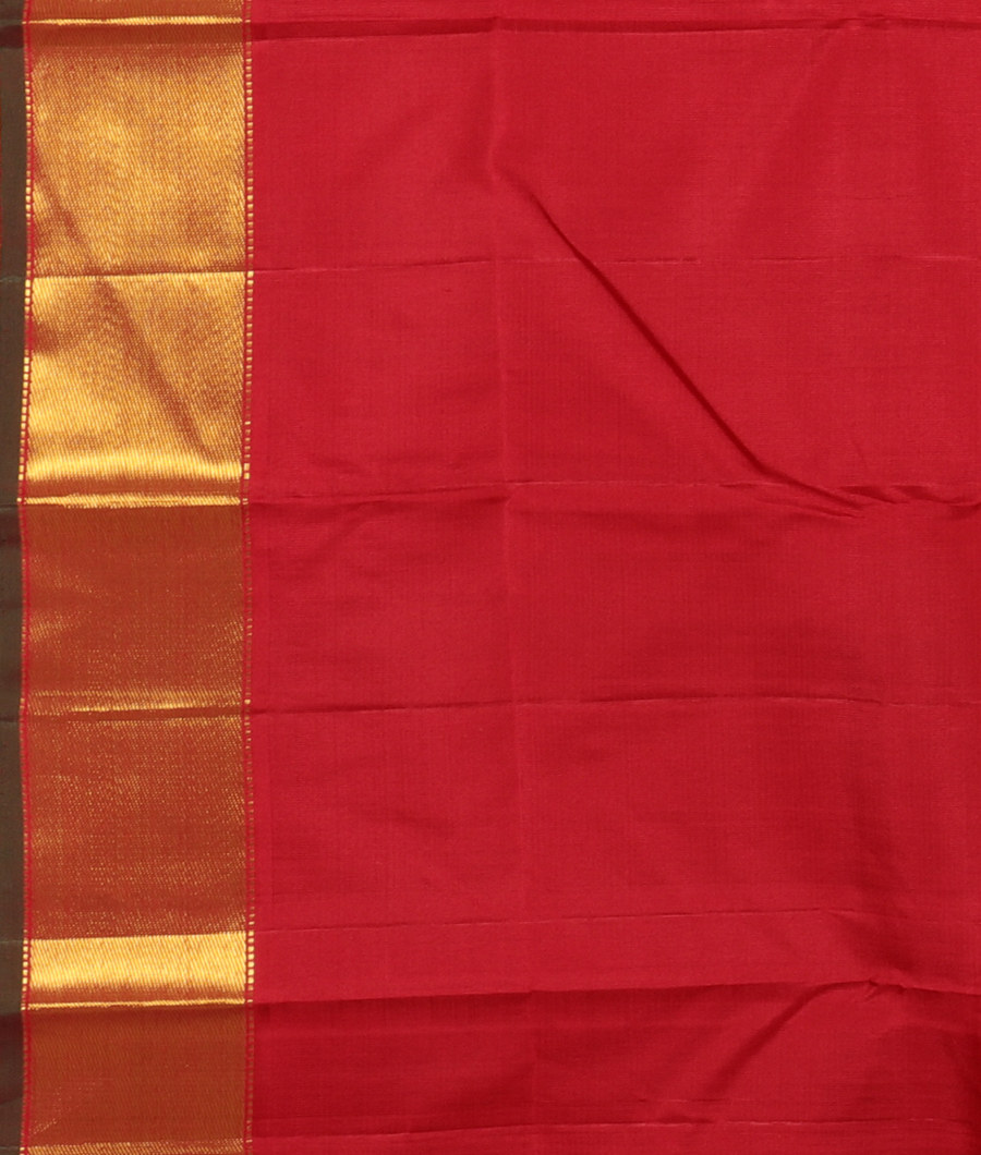 Rust and Maroon Handwoven Kanjivaram Silk Saree T2915493