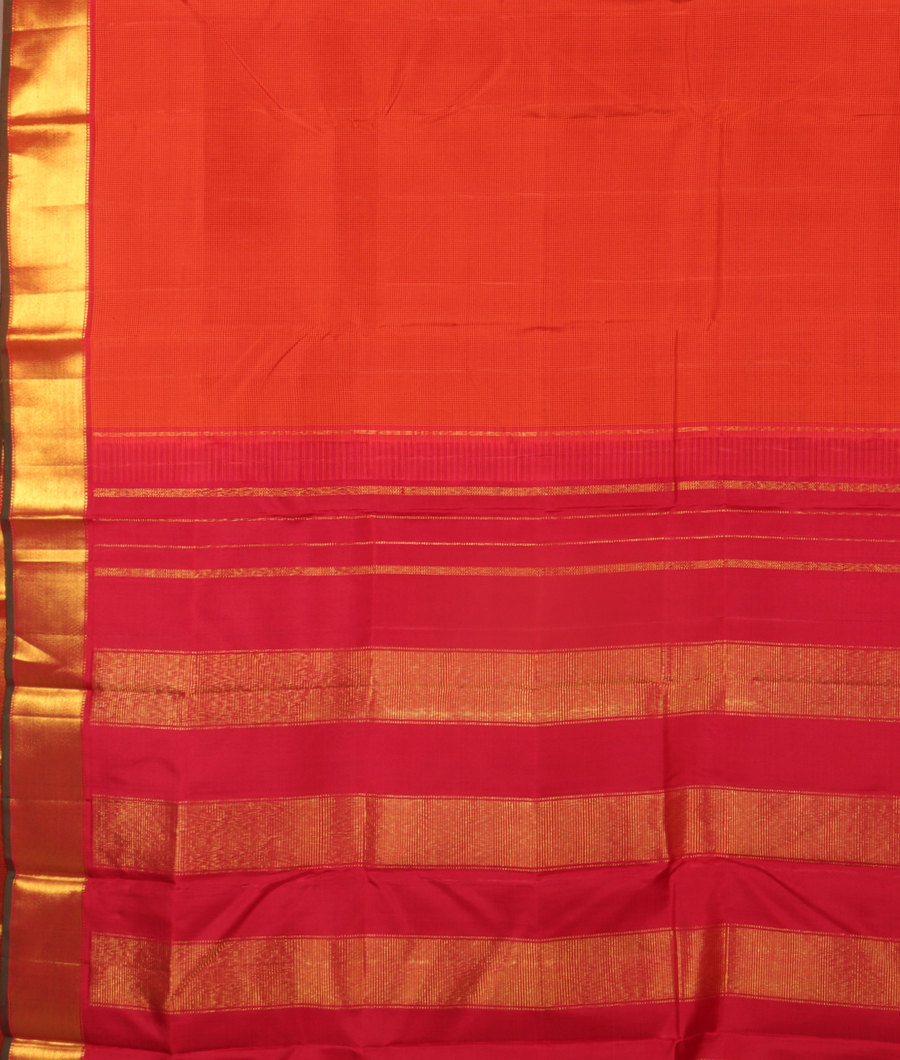 Buy Rust and Maroon Handwoven Kanjivaram Silk Saree T291549