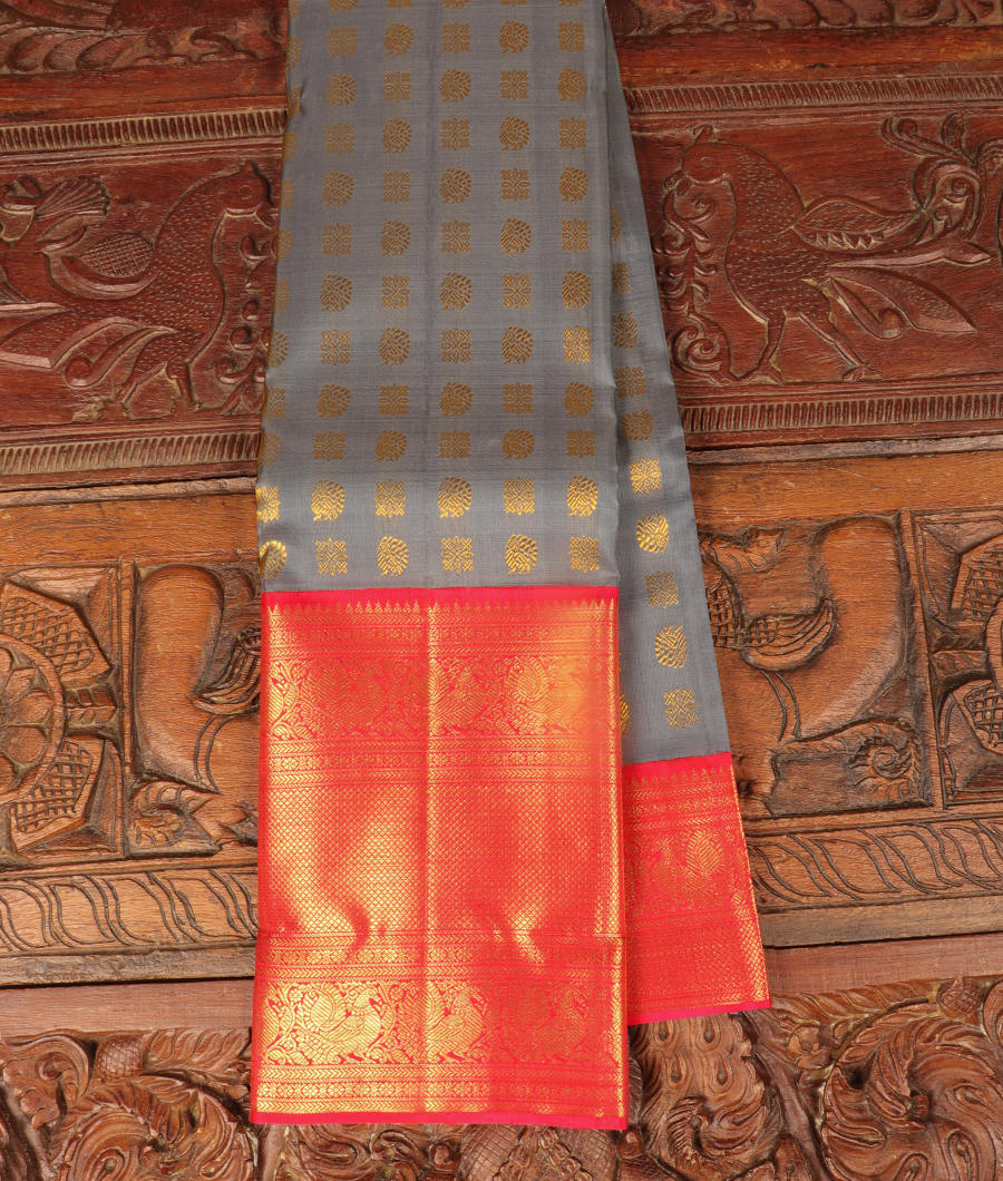 Grey Handwoven Kanjivaram Silk Saree T307346-image
