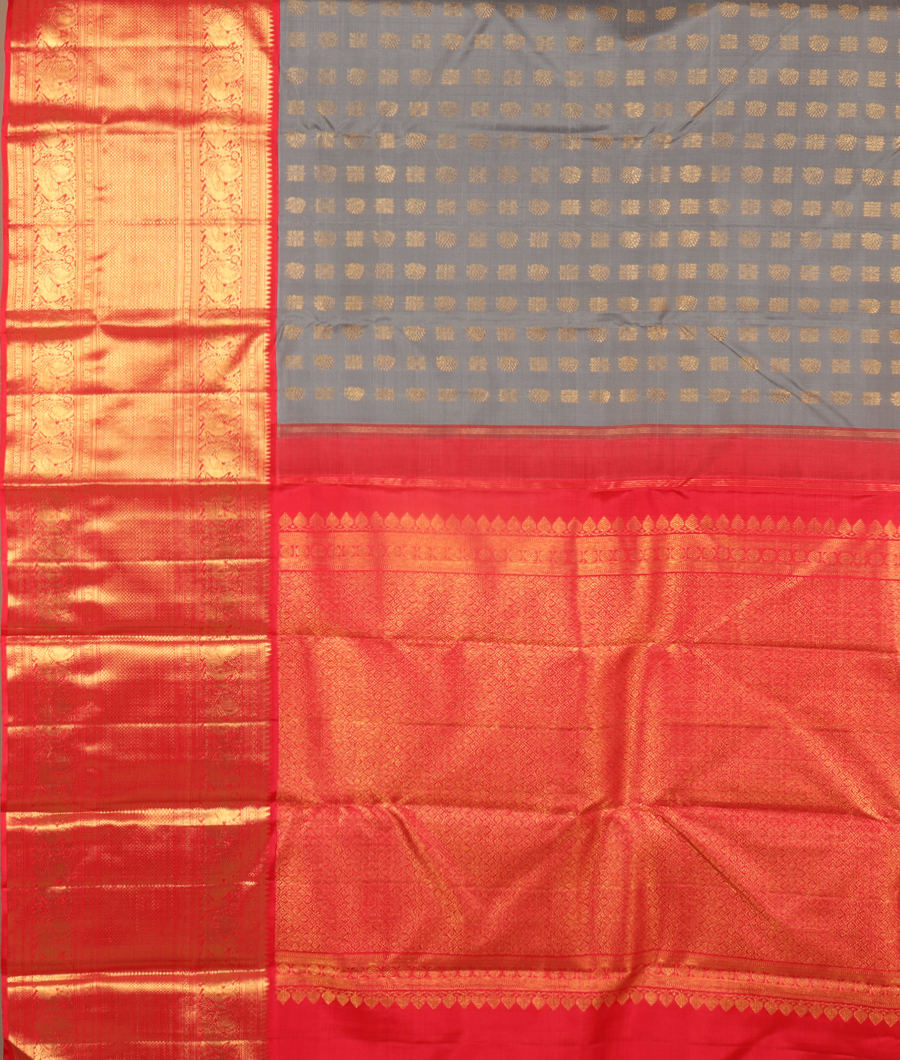 Grey Handwoven Kanjivaram Silk Saree T3073464