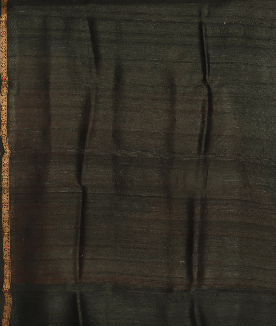 Black Tussar Printed Saree T3098583