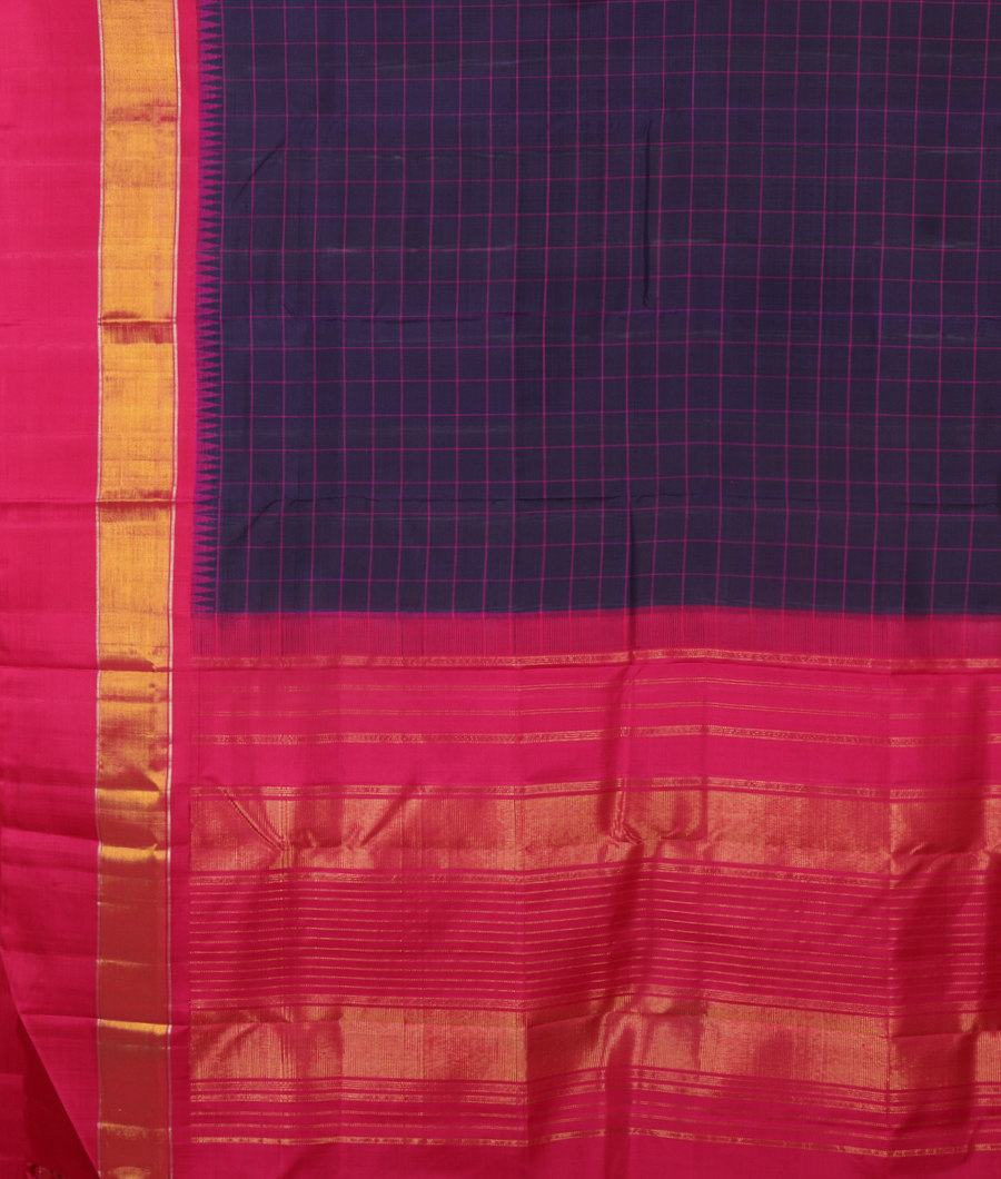 Blue Handwoven Kanjivaram Silk Saree T2886124