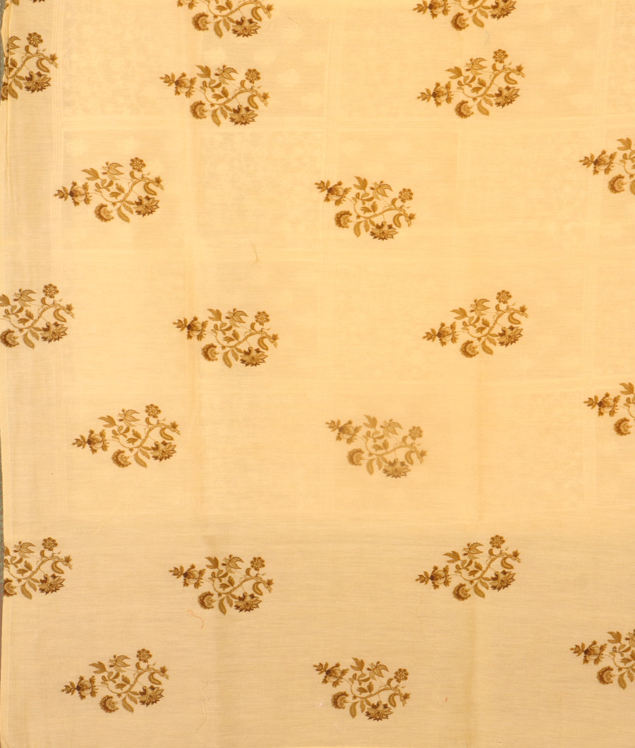 Yellow Kora Organza Printed Saree T3100053