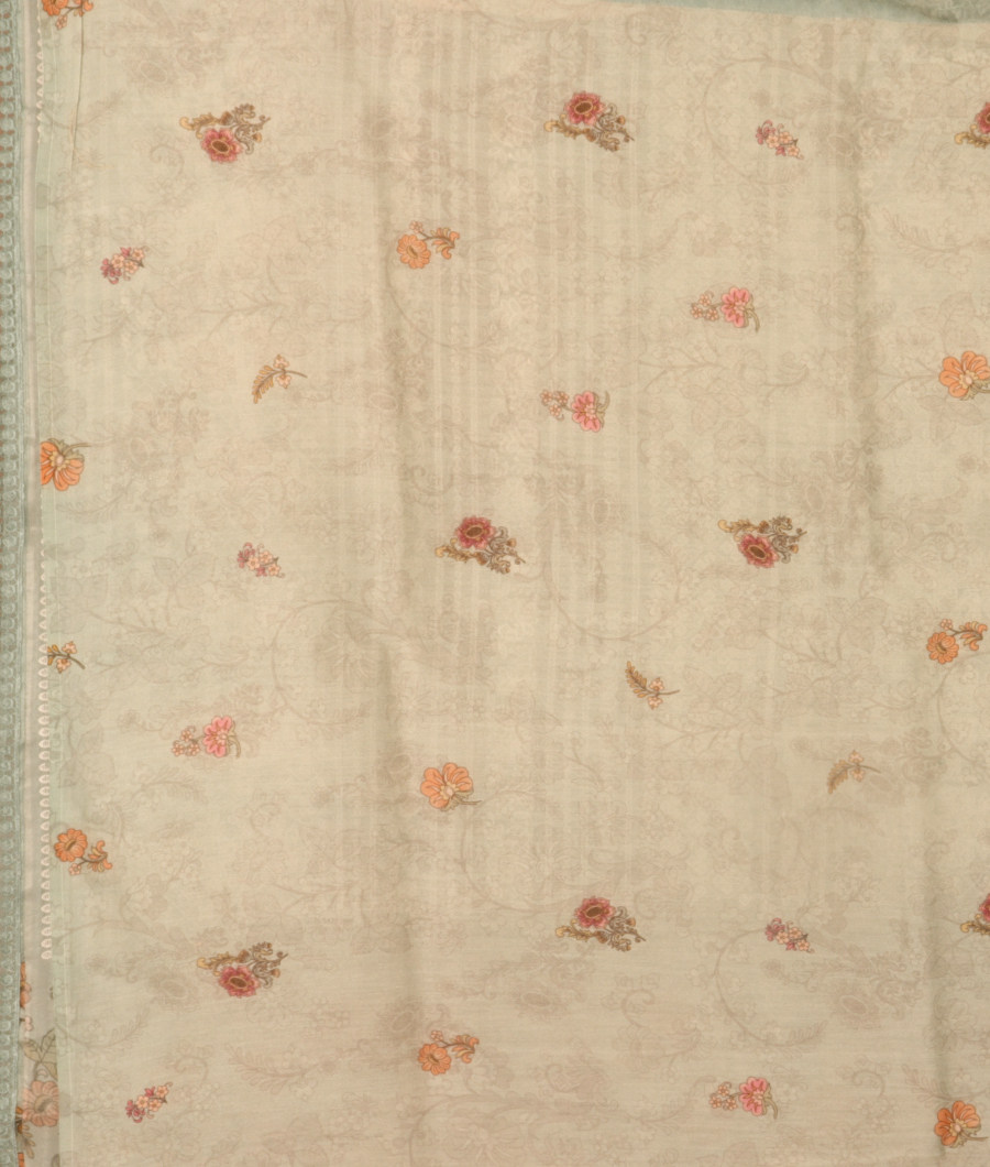 Blue Kora Organza Printed Saree T3098223