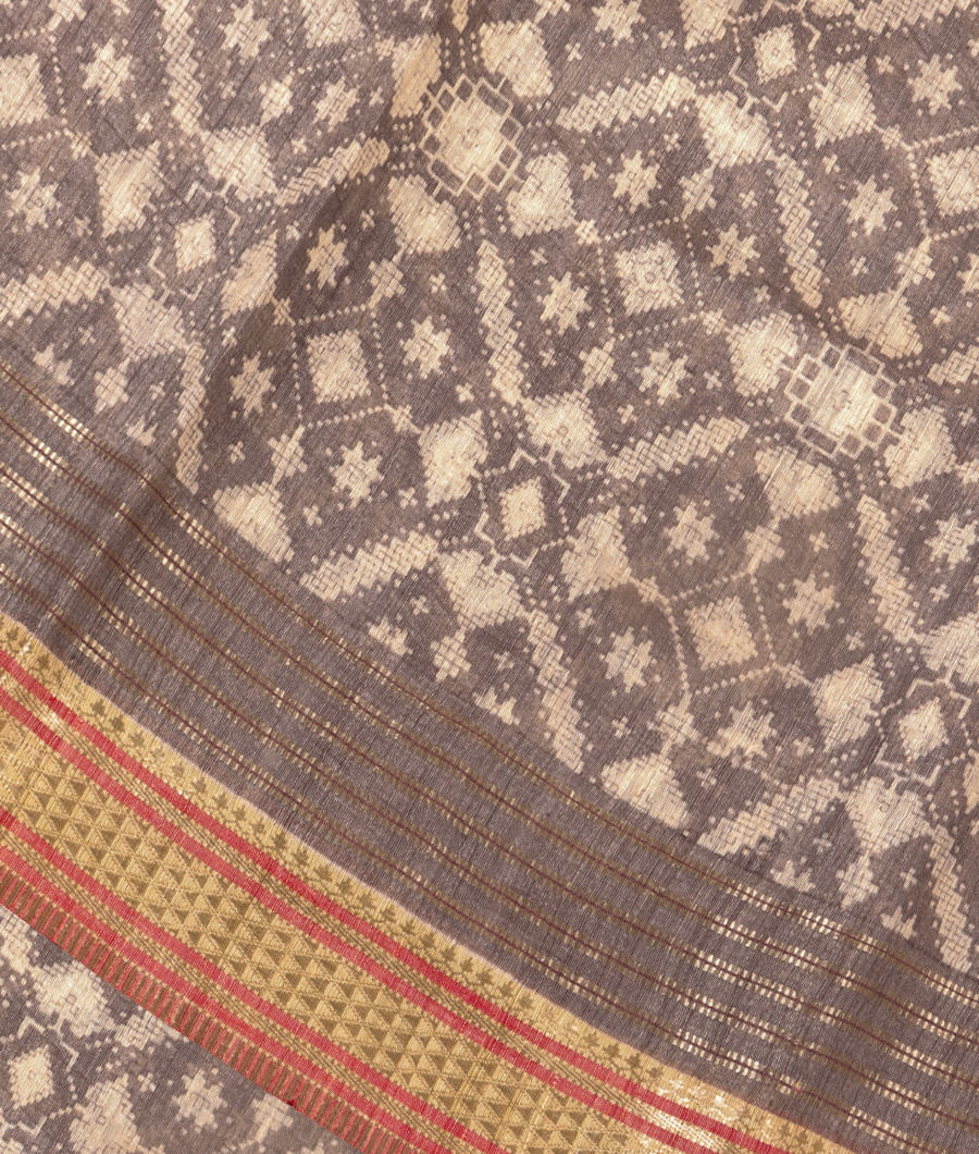 Grey Tussar Printed Saree T286064-image