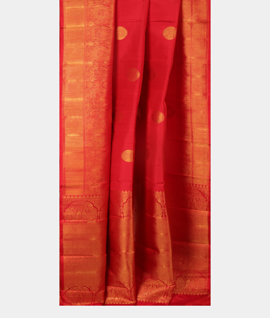 Red Handwoven Kanjivaram Silk Saree T2946542