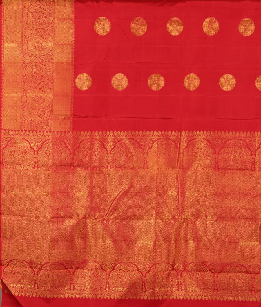 Red Handwoven Kanjivaram Silk Saree T2946544
