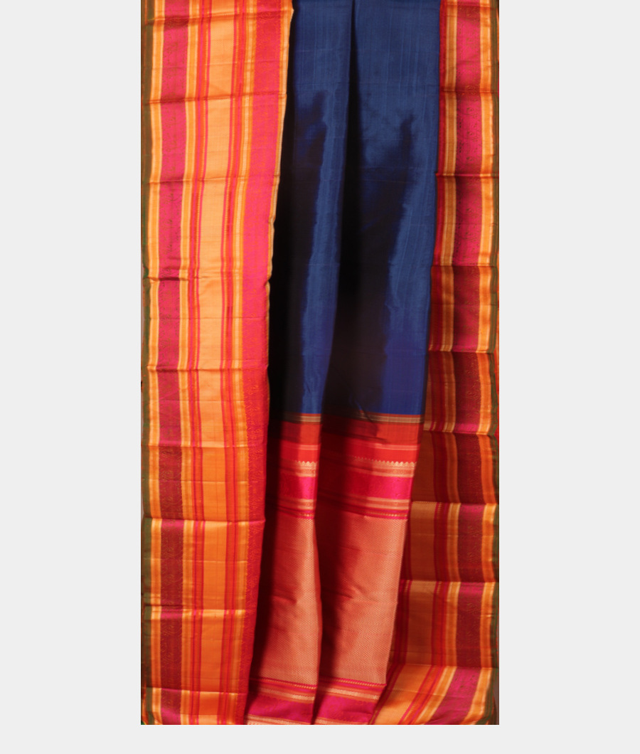 Blue Handwoven Kanjivaram Silk Saree T3093582