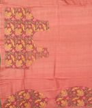 Pink Tussar cutwork saree T3034443