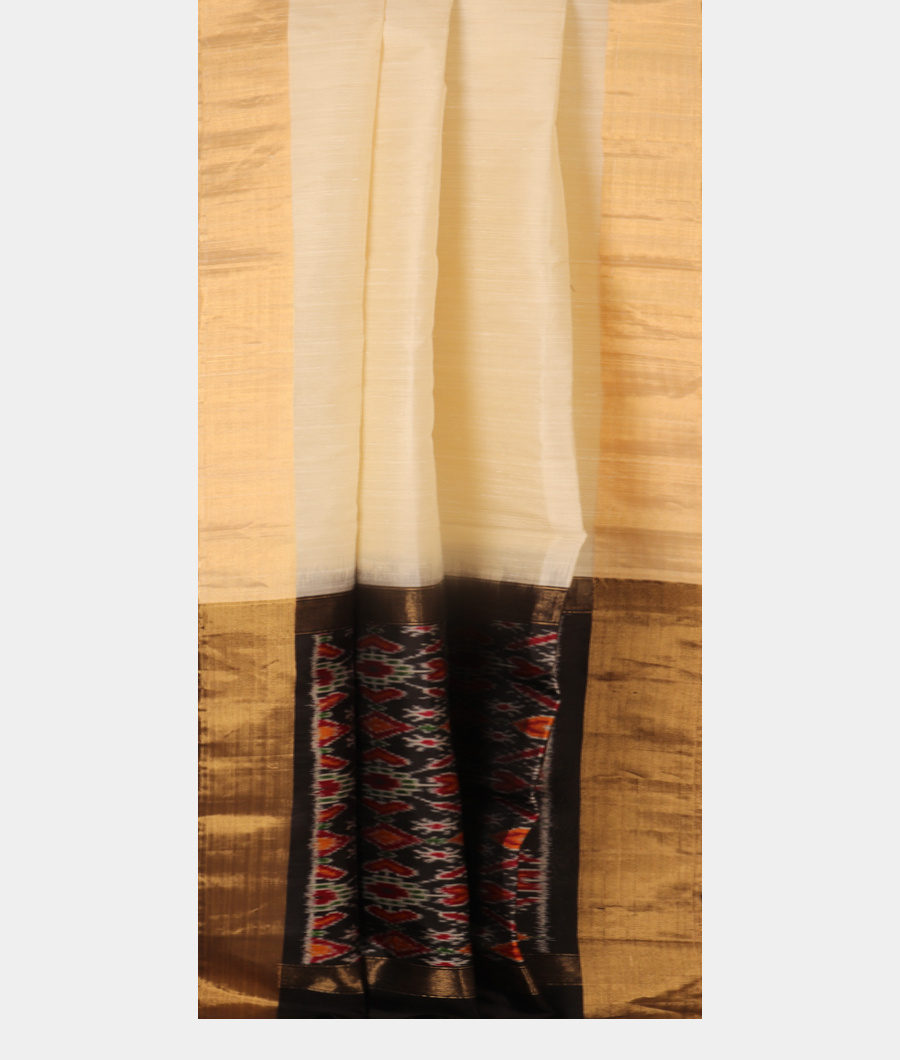 Off White Woven Raw Silk Saree T3110832