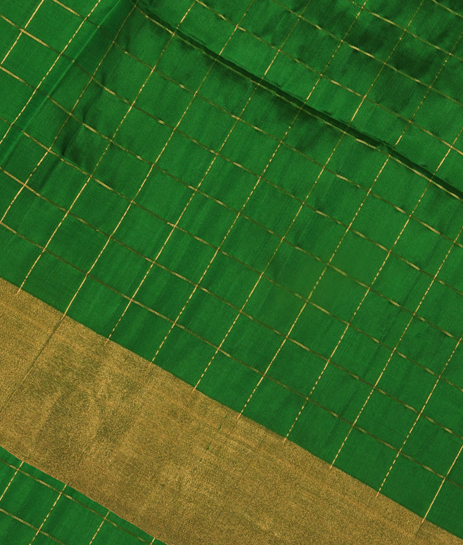 Green Woven Raw Silk Saree T311088-image